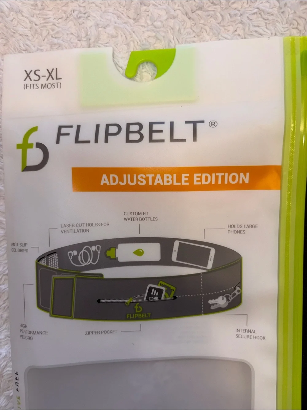 FlipBelt Adjustable Running Belt - Black
